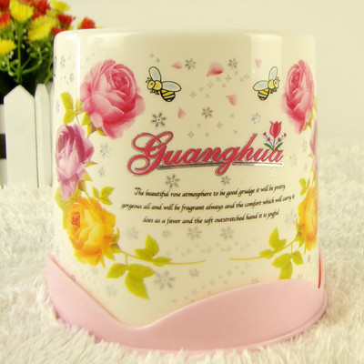 時(shí)尚與實(shí)用的完美結(jié)合 玫瑰花紋立桶塑料卷紙紙巾盒